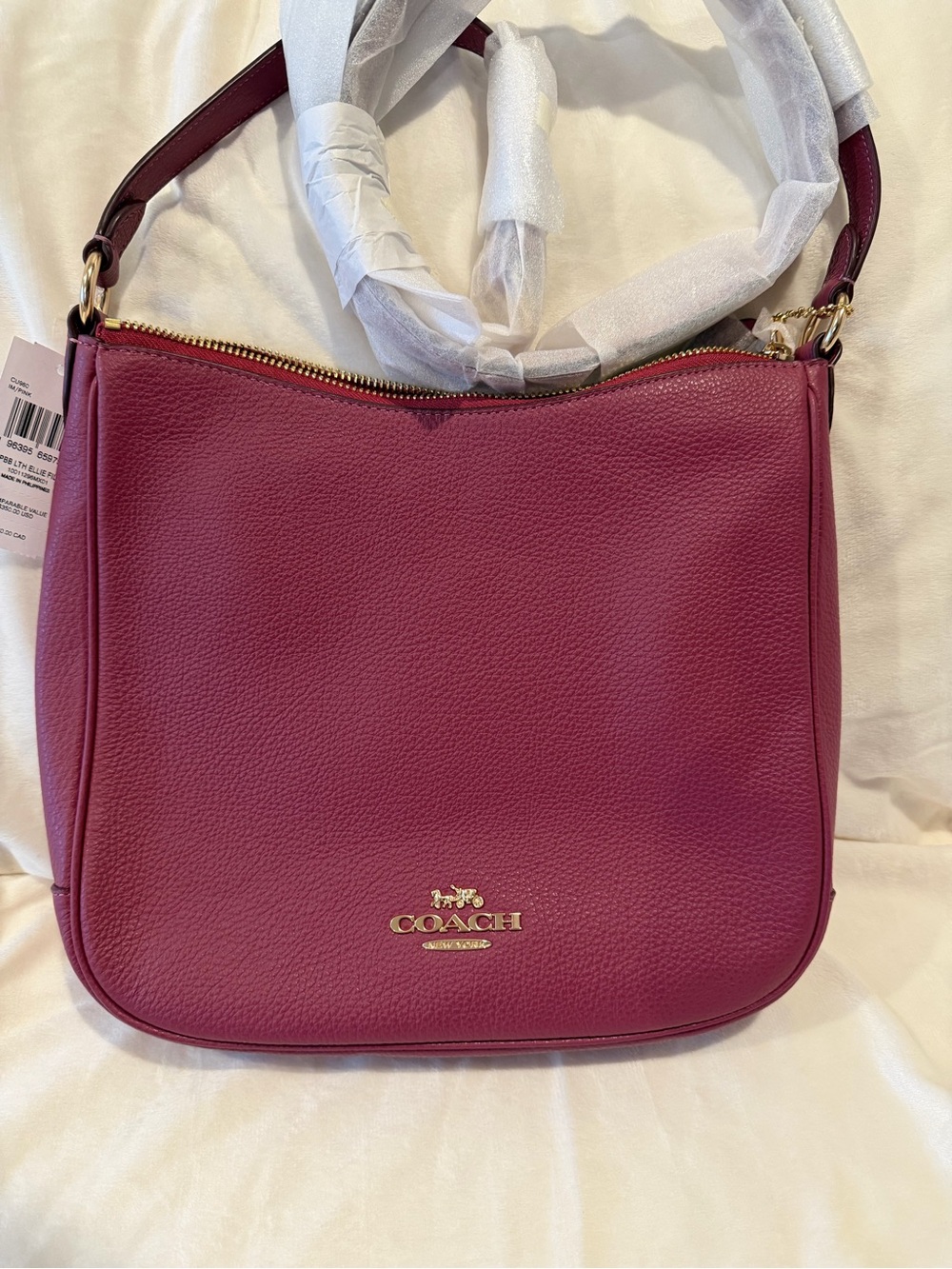 NEW WITH TAGS! Coach Outlet Ellie File Bag in Fuschia - Picture 1 of 6